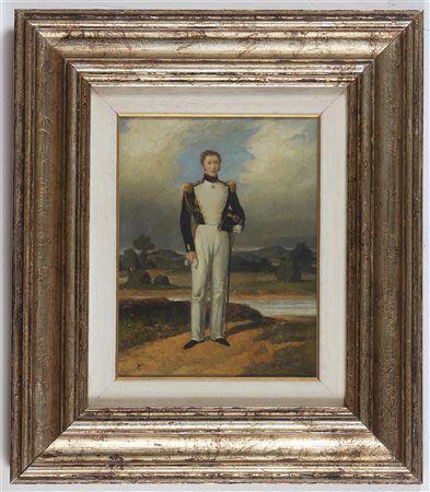 ANONIMO Lotto composto da n. 2 opere. Cavallo e ufficiale napoleonico. Olio...