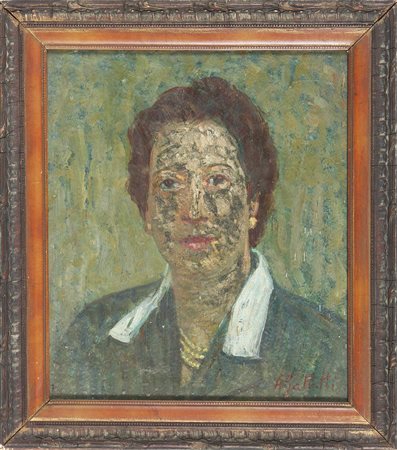 GALLOTTI ALESSANDRO (1879 - 1961) Ritratto femminile. Olio su tavola. Cm...
