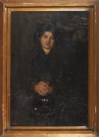 GALLOTTI ALESSANDRO (1879 - 1961) Figura femminile. Olio su tela . Cm 77,00 x...