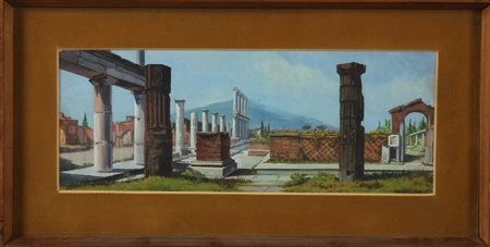 BIRAGHI IPPOLITO UMBERTO (n. 1913) Pompei. Olio su cartone telato. Cm 50,00 x...