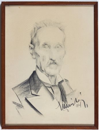 MUSITELLI GIULIO VITO (1901 - 1990) Gentiluomo. Carboncino su carta. Cm 48,00...