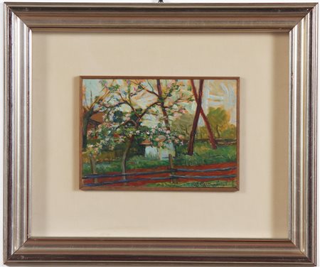 MUSITELLI GIULIO VITO (1901 - 1990) Paesaggio. 1985. Olio su compensato. Cm...