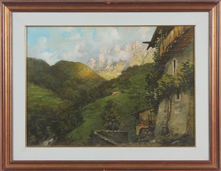 BONACINA GIOVANNI Tramonto sul monte. 1948. Olio su tavola. Cm 70,00 x 50,00....