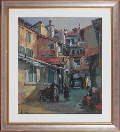 MARI ALDO (1913 - 1988) Paesaggio. 1973. Olio su tela . Cm 80,00 x 70,00....