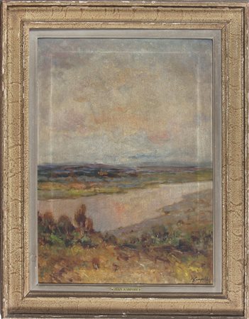 KARPOFF IVAN (1898 - 1970) Paesaggio. Olio su tela . Cm 50,00 x 74,00. Firma...