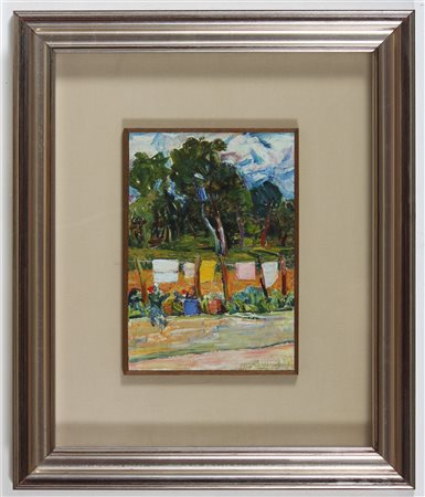 MUSITELLI GIULIO VITO (1901 - 1990) Paesaggio. 1977. Olio su compensato. Cm...