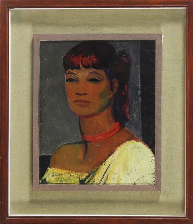 MUSITELLI GIULIO VITO (1901 - 1990) Busto di donna. 1956. Olio su tavola. Cm...