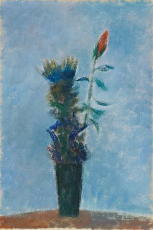 GIOVANNI OMICCIOLI Roma 1901 - 1975 "Natura morta con vaso di fiori", olio su...