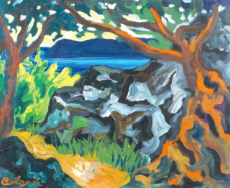 CARLO LEVI Torino 1902 - Roma 1975 "Veduta marina della macchia...