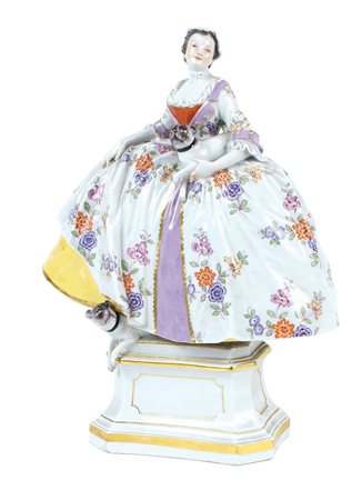 MEISSEN, FIGURA IN PORCELLANA XIX Sec. dipinta in policromia e raffigurante...
