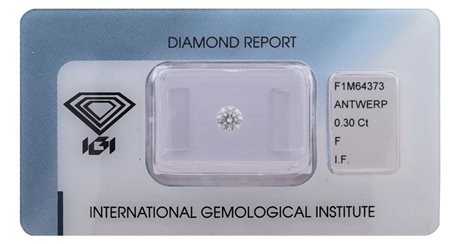 DIAMANTE SCIOLTO TAGLIO BRILLANTE 0,30 CT IN BLISTER colore F - purezza IF...