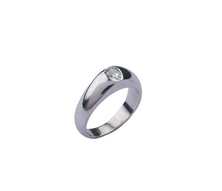 ANELLO IN ORO BIANCO 18KT CON UN DIAMANTE taglio a goccia ct 0,25 punti...