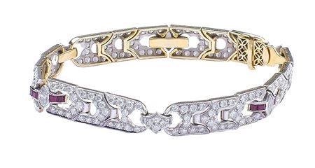 BRACCIALE IN ORO BIANCO E GIALLO 18KT di forma geometrica con diamanti taglio...