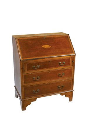 RIBALTA IN MOGANO FILETTATA IN LEGNO DI BOSSO Inghilterra, XIX Sec. calatoia...