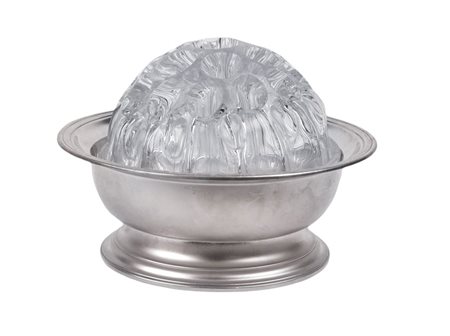 CENTROTAVOLA FIORIERA IN ARGENTO Italia, XX Sec. interno in vetro di Boemia,...