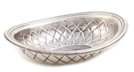 COPPIA DI CESTINI IN ARGENTO Italia, vecchia manifattura cm.19x14 A PAIR OF...