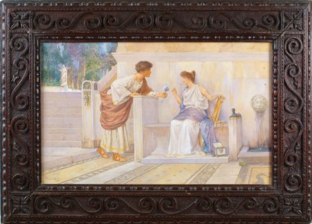 DOMENICO PENNACCHINI Italia, 1860-1910 "Scena pompeiana", acquarello, firmato...