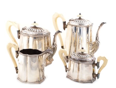 SERVIZIO THE E CAFFè IN ARGENTO Italia, bollo Fascio anni 30-40 firmato...