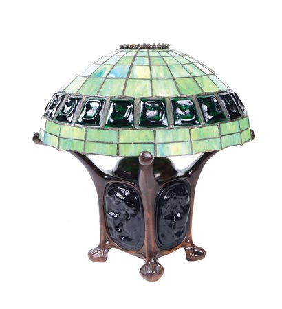 LAMPADA STILE LIBERTY XX Sec. base in terracotta, paralume in pasta vitrea...