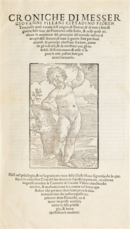 Firenze - Villani, Giovanni Croniche [...] nelle quali si tratta dell'origine...