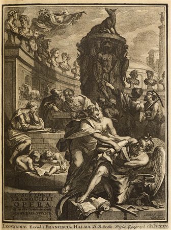 Svetonio, Caio Tranquillo Opera Leeuwarden, F. Halma, 1714 - 15. In 4°. 2...