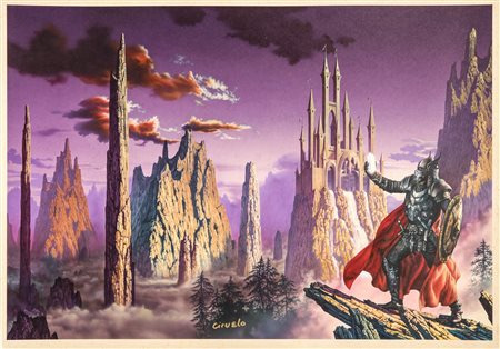 Gustavo Ciruelo "Twilight", anni '90 tecnica mista su cartoncino, 52 x 36,5...