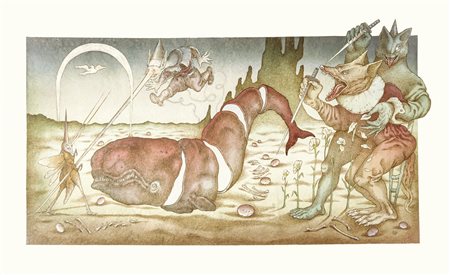 Federico Della Putta "Pinocchio e la balena rossa", 2013 acquerello, acrilici...