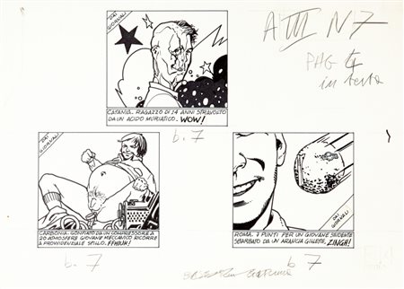 Tanino Liberatore "Dai giornali", 1980 matita e china su cartoncino, 34 x 24...