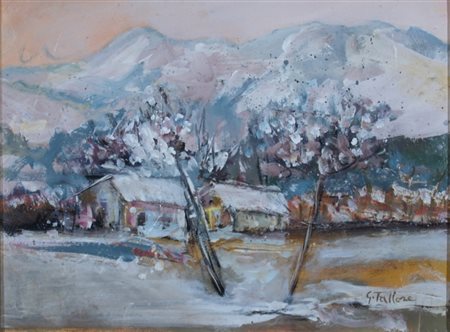 TALLONE GUIDO (Bergamo 1894 - Alpignano 1967) "Paesaggio" Olio su tavola cm....