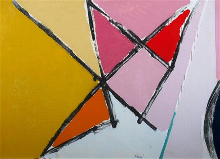 FUSI WALTER (Udine 1924) "Senza titolo" Tecnica mista su carta intelata cm....