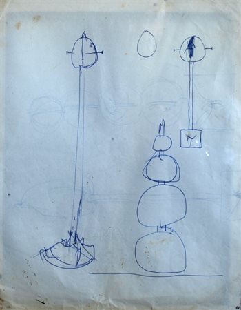 SCANAVINO EMILIO (Genova 1922 - Milano 1986) "Senza titolo" Biro su carta cm....