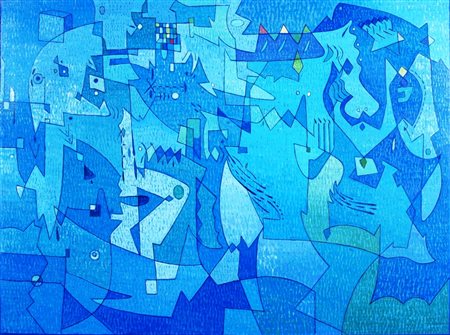 BALSAMO VINCENZO (Brindisi 1935) "Dietro le 3 colline" 2012 Olio su tela cm....