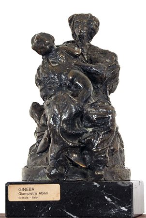 GINEBA Brescia 1940 Maternità scultura in bronzo pezzo unico h. cm. 16 cm...