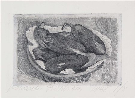 BARBISAN GIOVANNI Treviso 1914-1988 Melanzane 1936 acquaforte es. x/x 10x16...