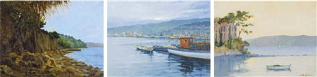 D'AMBROSIO ROBERTO Salerno 1947 Paesaggi lotto di tre olii di cui due su tela...