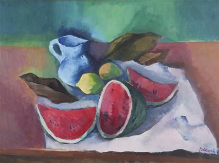 BACOSI MANLIO Perugia 1921 - 1998 Natura morta 1970 olio su tela 60x80 cm...