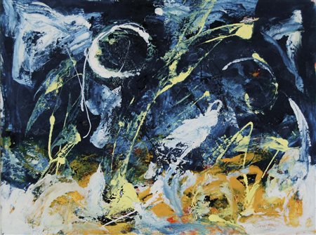 SCARFI' ATTILIO Arona 1931 Fra gli sterpi 1998 olio su tela 60x80 cm firma e...