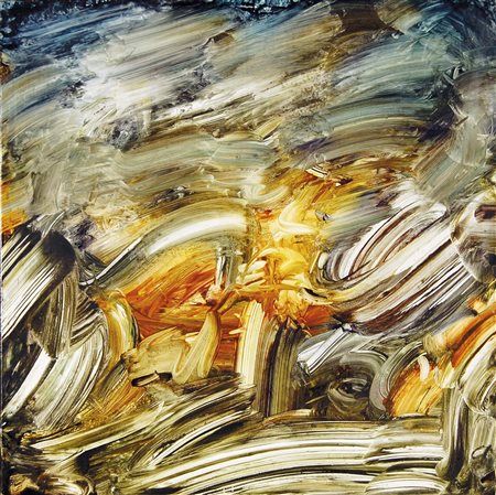 MARIANI ELIO Milano 1943 La furia degli elementi 1985 smalti su tela 50x50 cm...