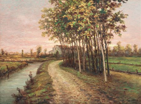 SOLDERA ERMINIO Cappella Maggiore 1874 - 1955Paesaggioolio su tavola cm....