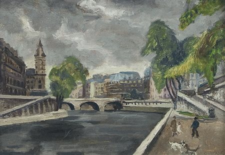 VITALE CARLO Milano 1902 - Camogli (Ge) 1996Parigi, 1947olio su cartone cm....