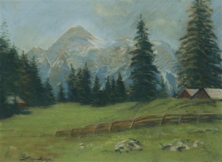 SOTTOCORNOLA GIOVANNI Milano 01/08/1855 - 12/02/1917Paesaggio montano,...