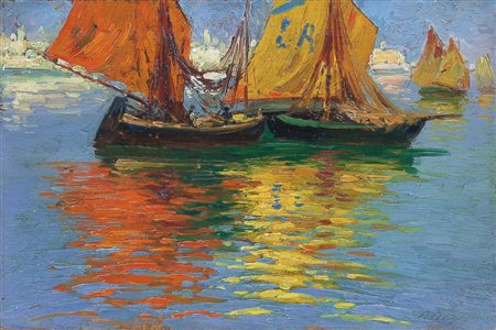 BORGOGNONI ROMEO Ravenna 05/05/1875 - Pavia 07/08/1944Vele spiegateolio su...