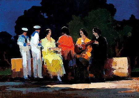 NATALI RENATO Livorno 10/05/1883 - 07/03/1979Gioco di luciolio su masonite...