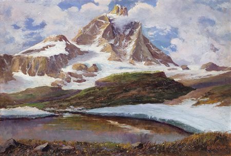 RODA LEONARDO Racconigi (CN) 1868 - Torino 1933Il Cervinoolio su tavola cm....