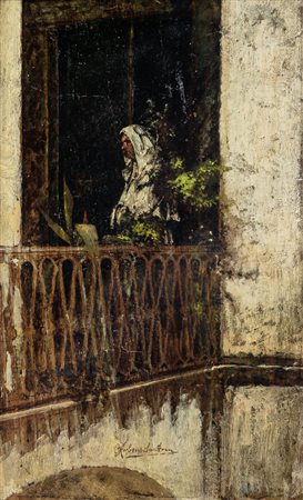 SANTORO RUBENS Mongrassano (Cs) 26/10/1859 - Napoli 01/01/1942Dalla finestra...