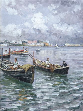 PRATELLA ATTILIO Lugo (Ra) 19/04/1856 - Napoli 28/04/1949Barche di...