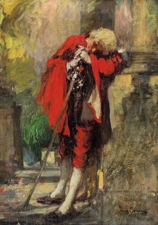 CAVALLERI VITTORIO Torino 16/02/1860 - 22/05/1938Paggio addormentatoolio su...