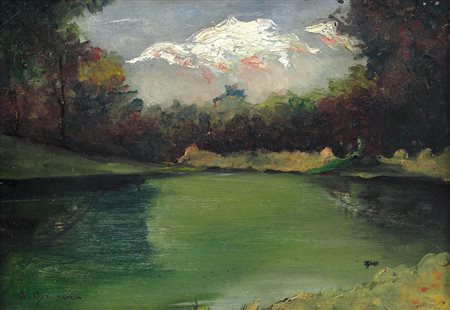 PITTORE DEL XX SECOLO Ultime neviolio su tavola cm. 27x38,8; reca la firma...