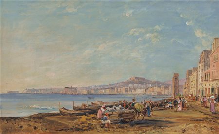 GIGANTE ERCOLE Napoli 29/01/1815 - 1860Veduta di Napoliolio su carta di riso...