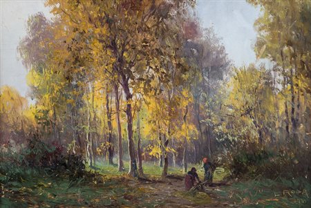 RODA LEONARDO Racconigi (CN) 1868 - Torino 1933Bosco, 1930olio su tavola cm....